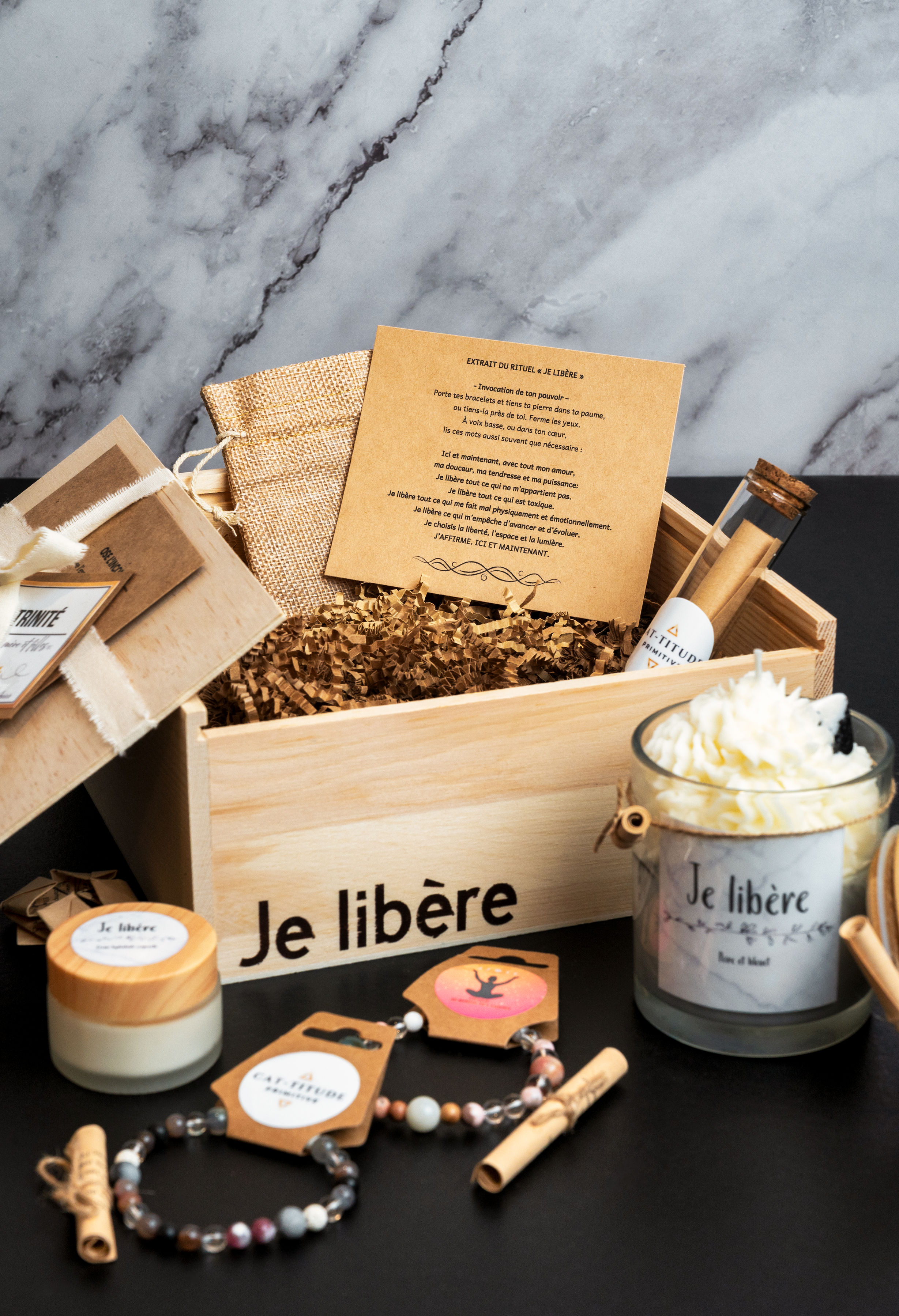 Coffret Je libère — ouvert