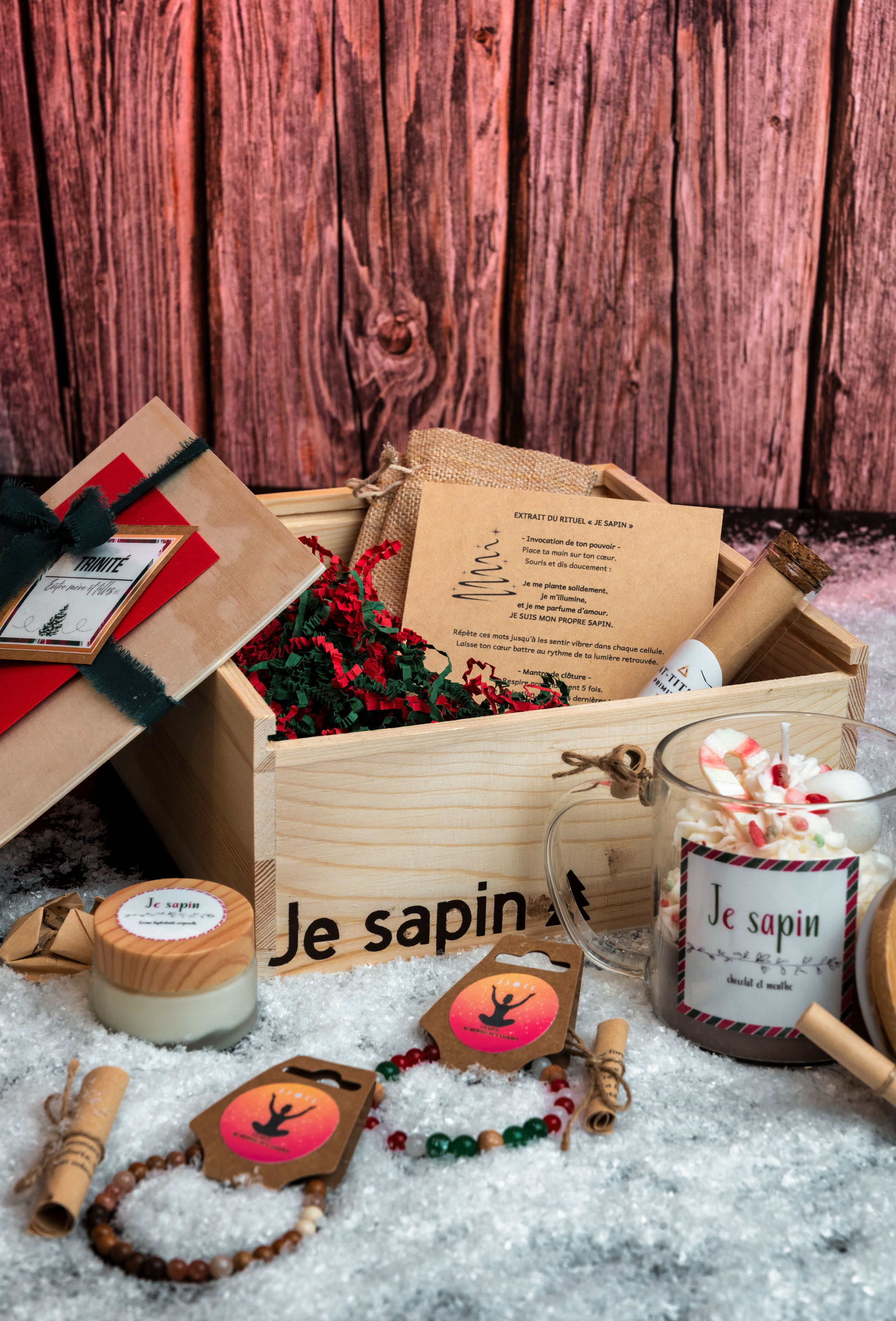 Coffret Je sapin — ouvert